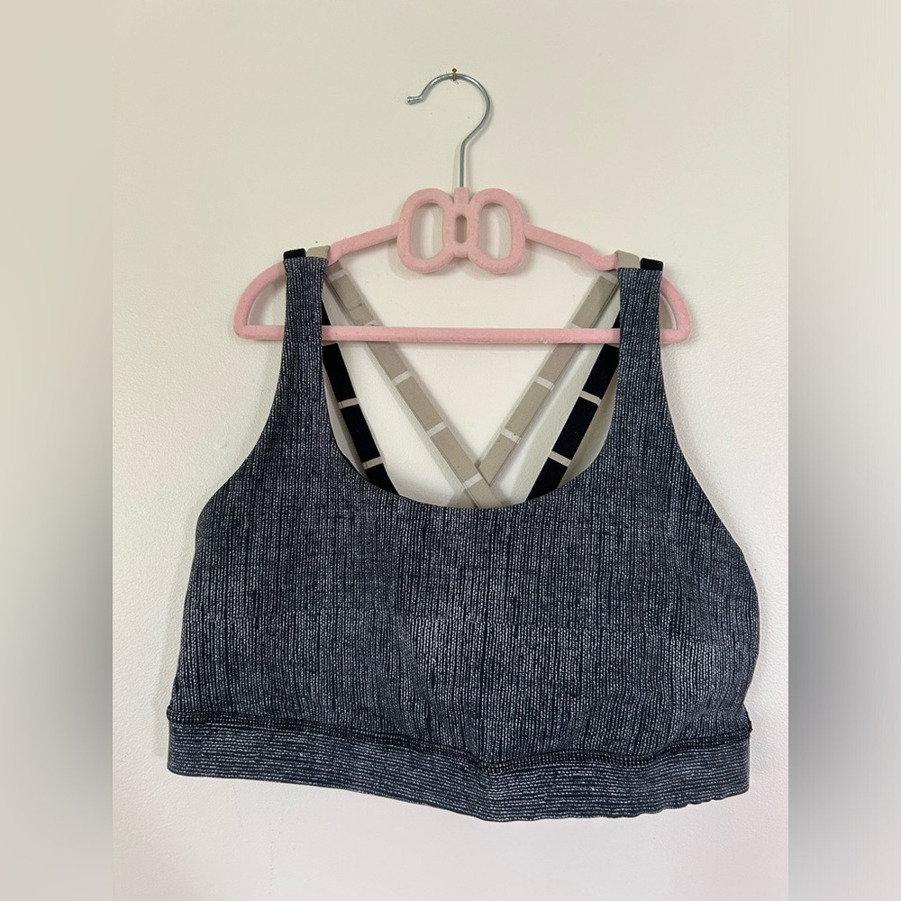 Lululemon Burlap Texture Black Dune Energy Bra